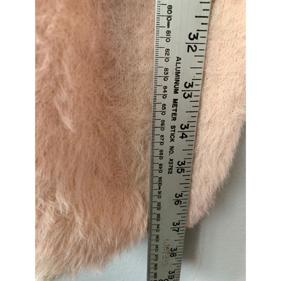 Freeway Fuzzy Knit Hooded Longline Cardigan Pink Long Sleeve Pockets Size L - Picture 5 of 8